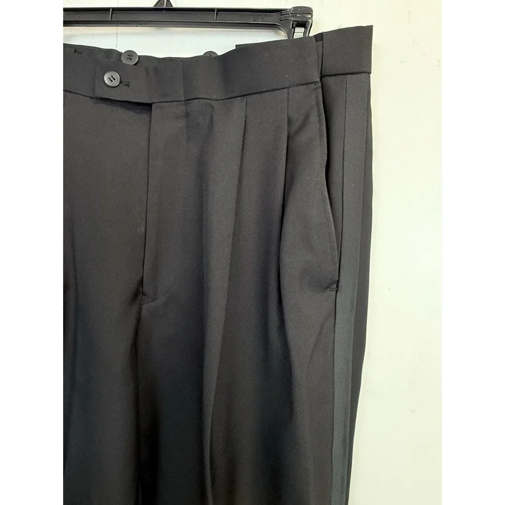 Midtown Man 32X35 Pleated‎ Expandable Waist Tuxedo Pants Satin Side Stripes